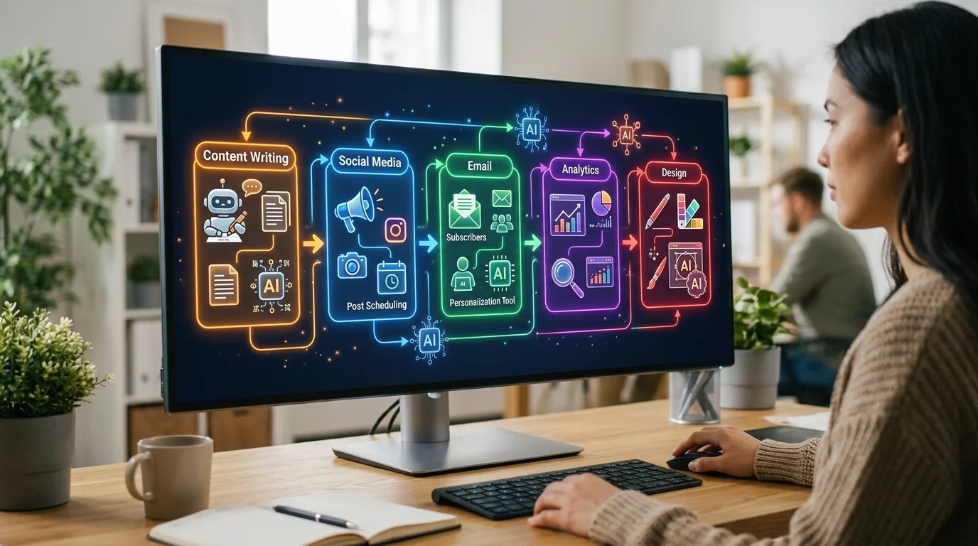 Bản đồ các khâu marketing và công cụ AI phù hợp cho từng bước