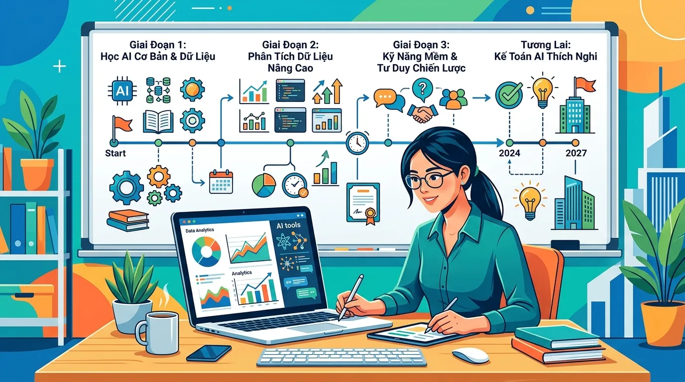 Lộ trình upskill kỹ năng AI cho kế toán viên trong 3 đến 5 năm tới
