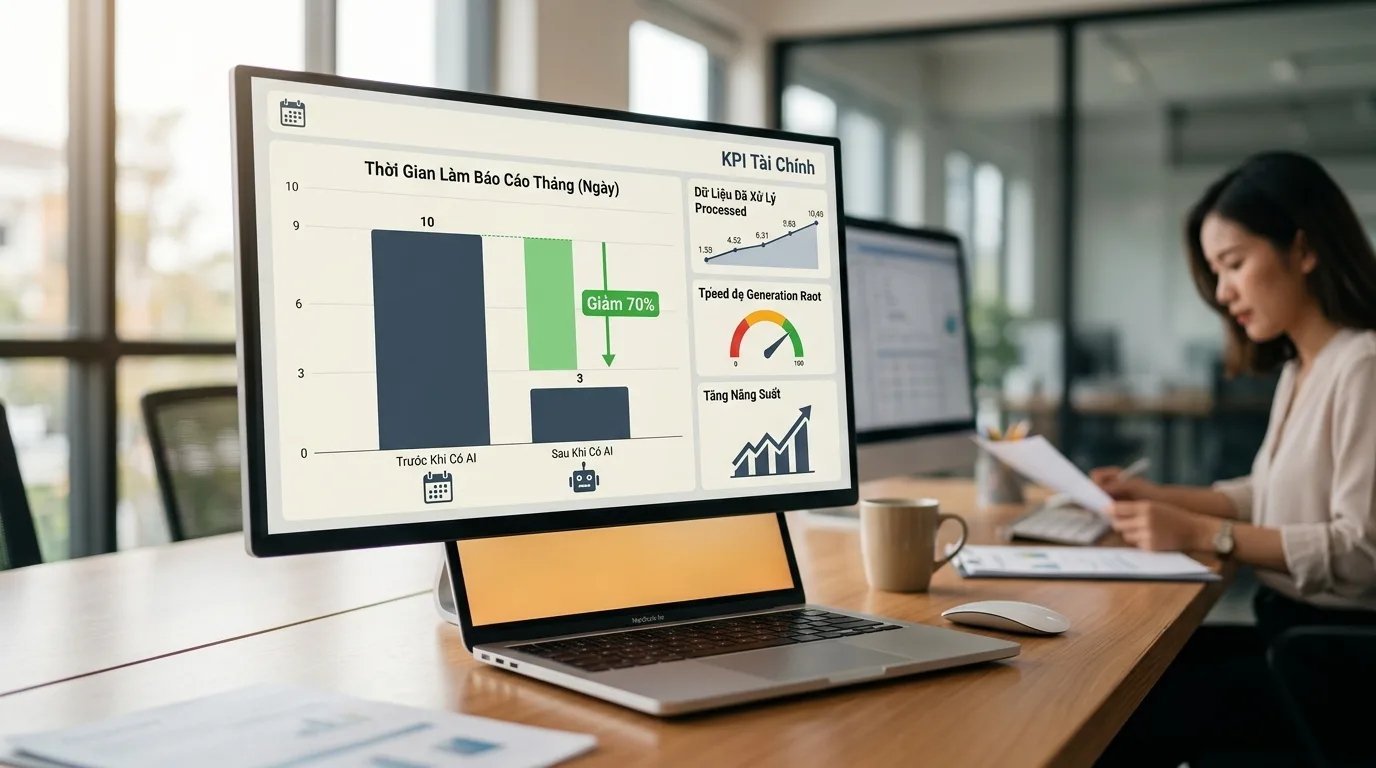 Kết quả giảm 70% thời gian làm báo cáo tháng nhờ ứng dụng AI agent