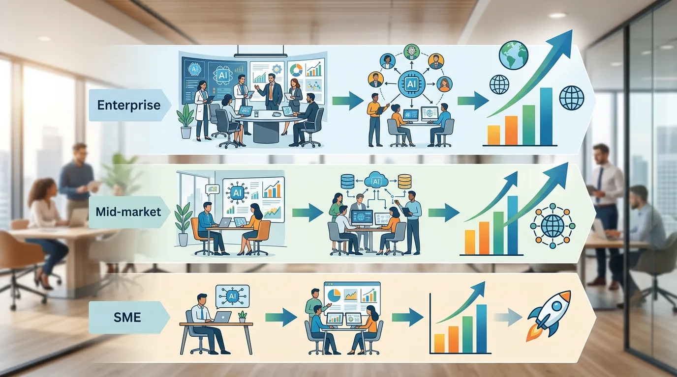 Lộ trình đào tạo AI cho doanh nghiệp SME mid-market và enterprise theo từng giai đoạn