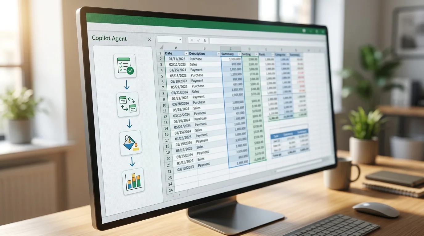 Copilot Agent Mode trong Excel tự động hóa tác vụ kế toán nhiều bước