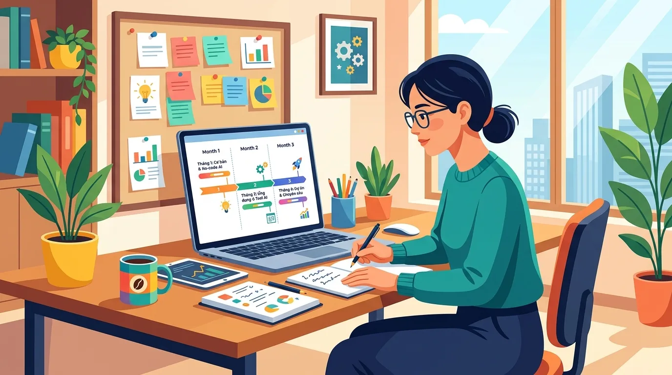 Lộ trình 3 tháng học AI dành cho người văn phòng không biết lập trình