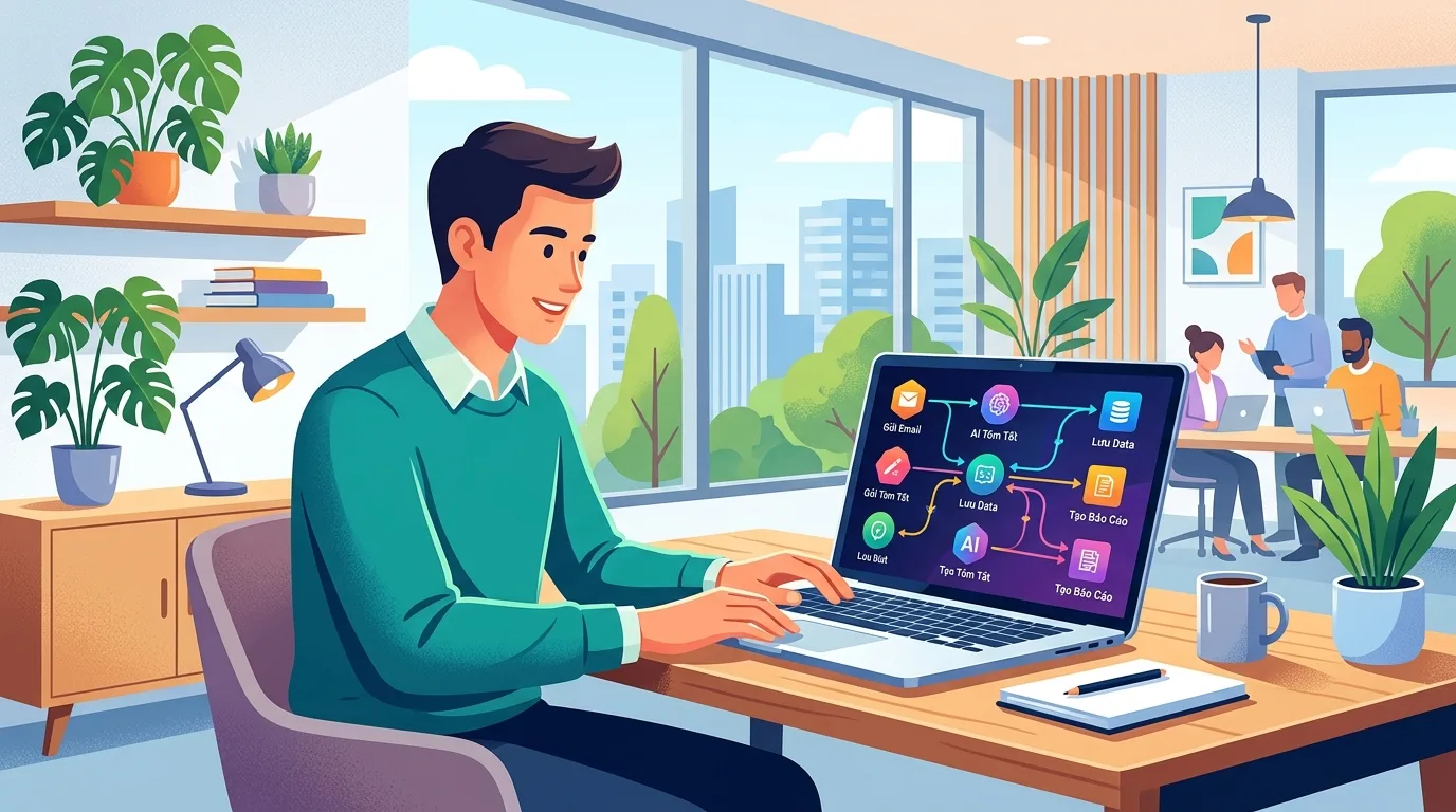 Dân văn phòng xây AI agent tự động hóa quy trình không cần lập trình