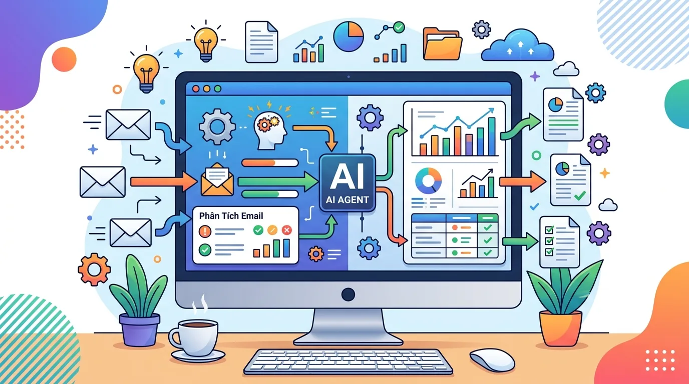 AI agent tự động xử lý email và tạo báo cáo không cần lập trình